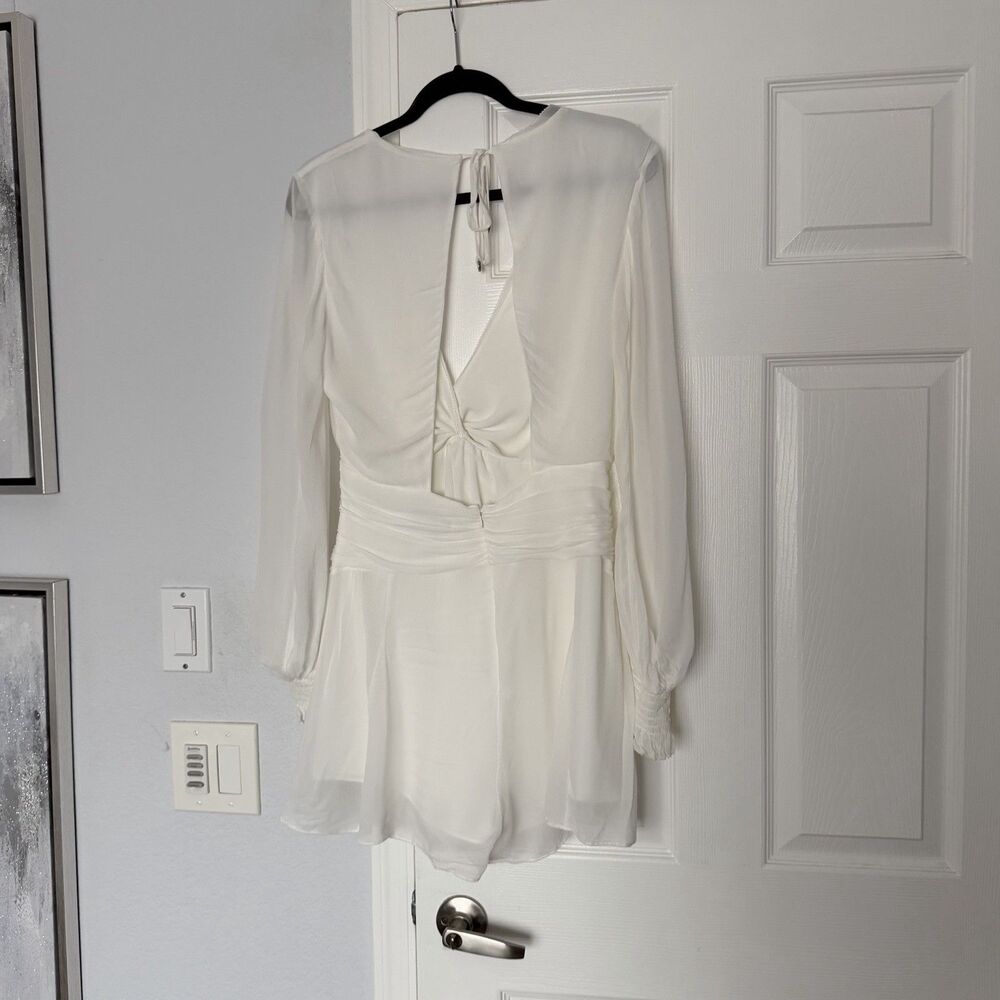 Reiss Ellie Long Sleeve Romper White Size 10 NWOT - Picture 3 of 9